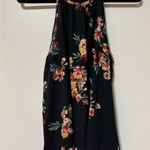 Lush Black Multicolor Floral Blouse